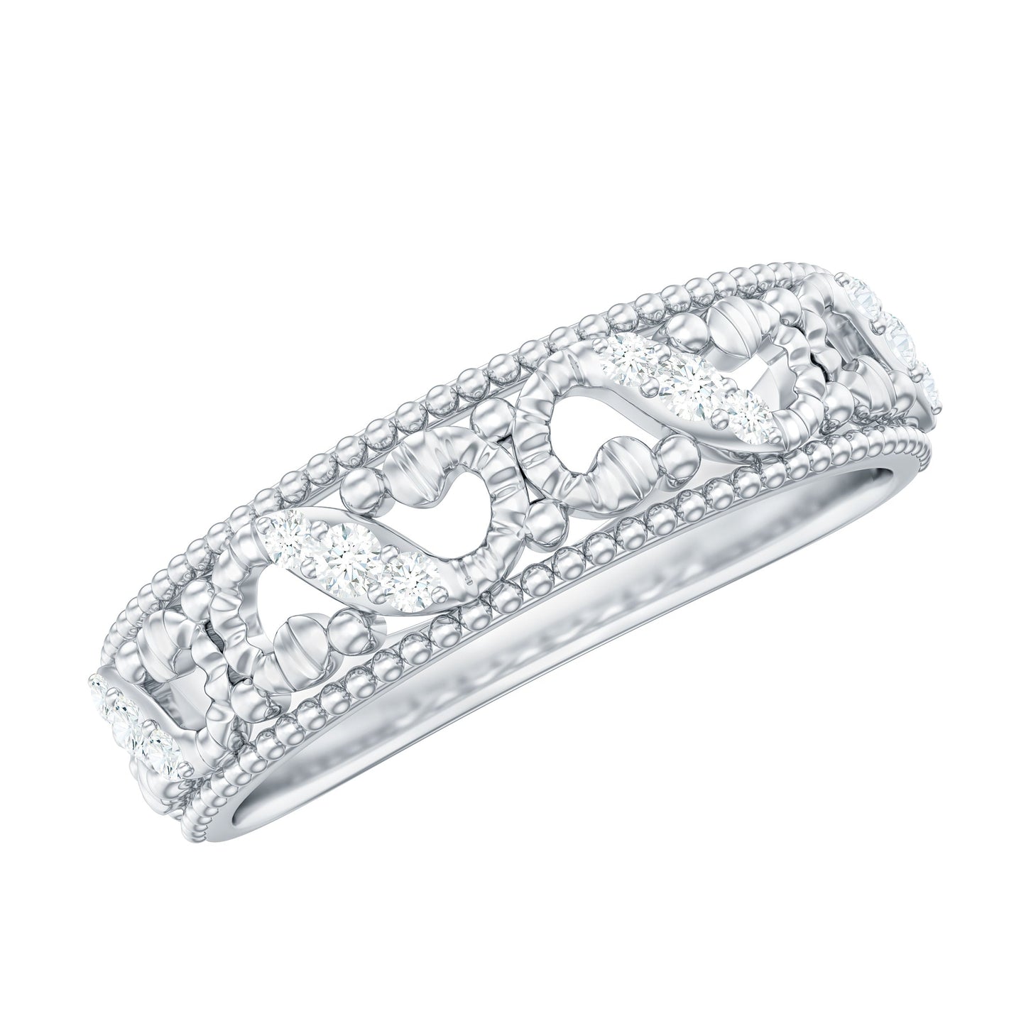 Vintage Looking Diamond Band Ring for Women