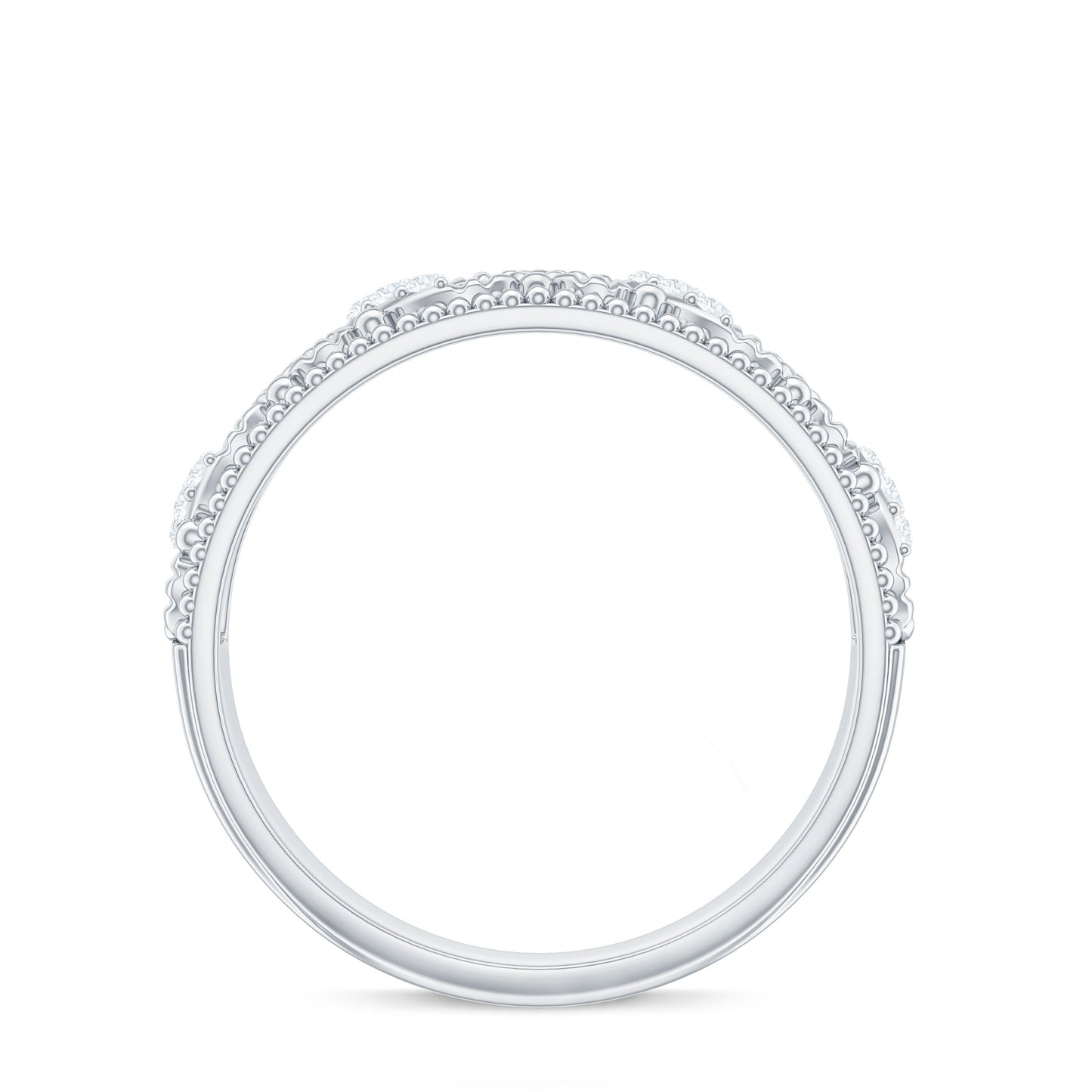 Vintage Looking Diamond Band Ring for Women