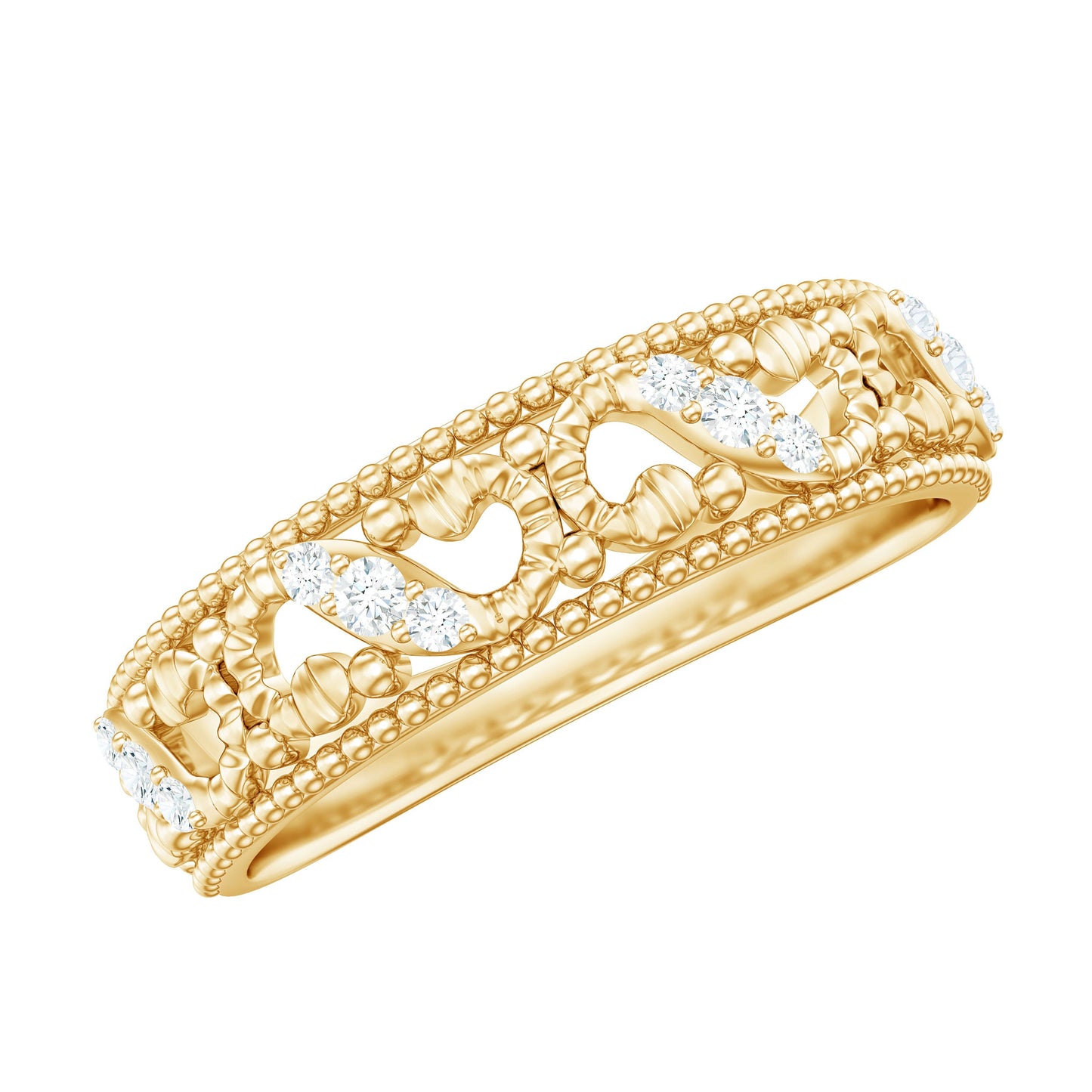 Vintage Looking Diamond Band Ring for Women