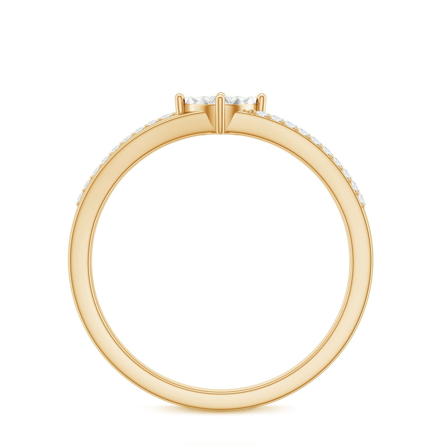 Natural Diamond Engagement Ring with Split Shank