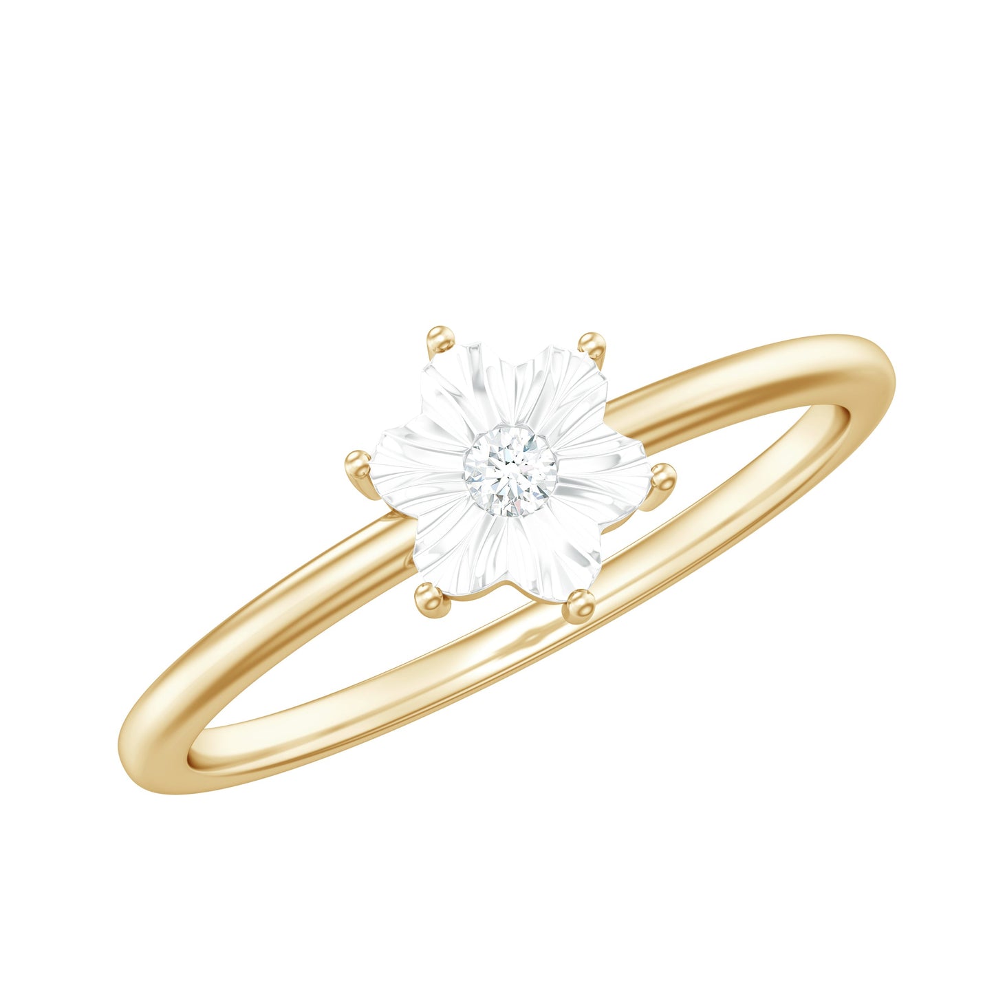 Miracle Plate Diamond Flower Ring with Certificate