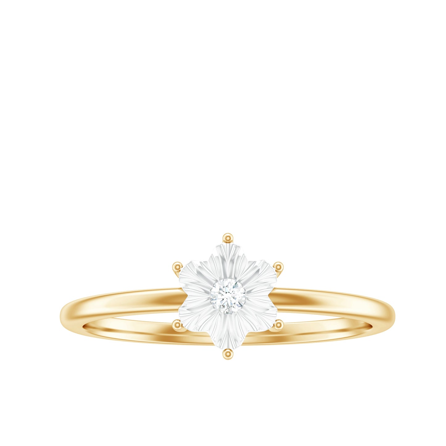 Miracle Plate Diamond Flower Ring with Certificate