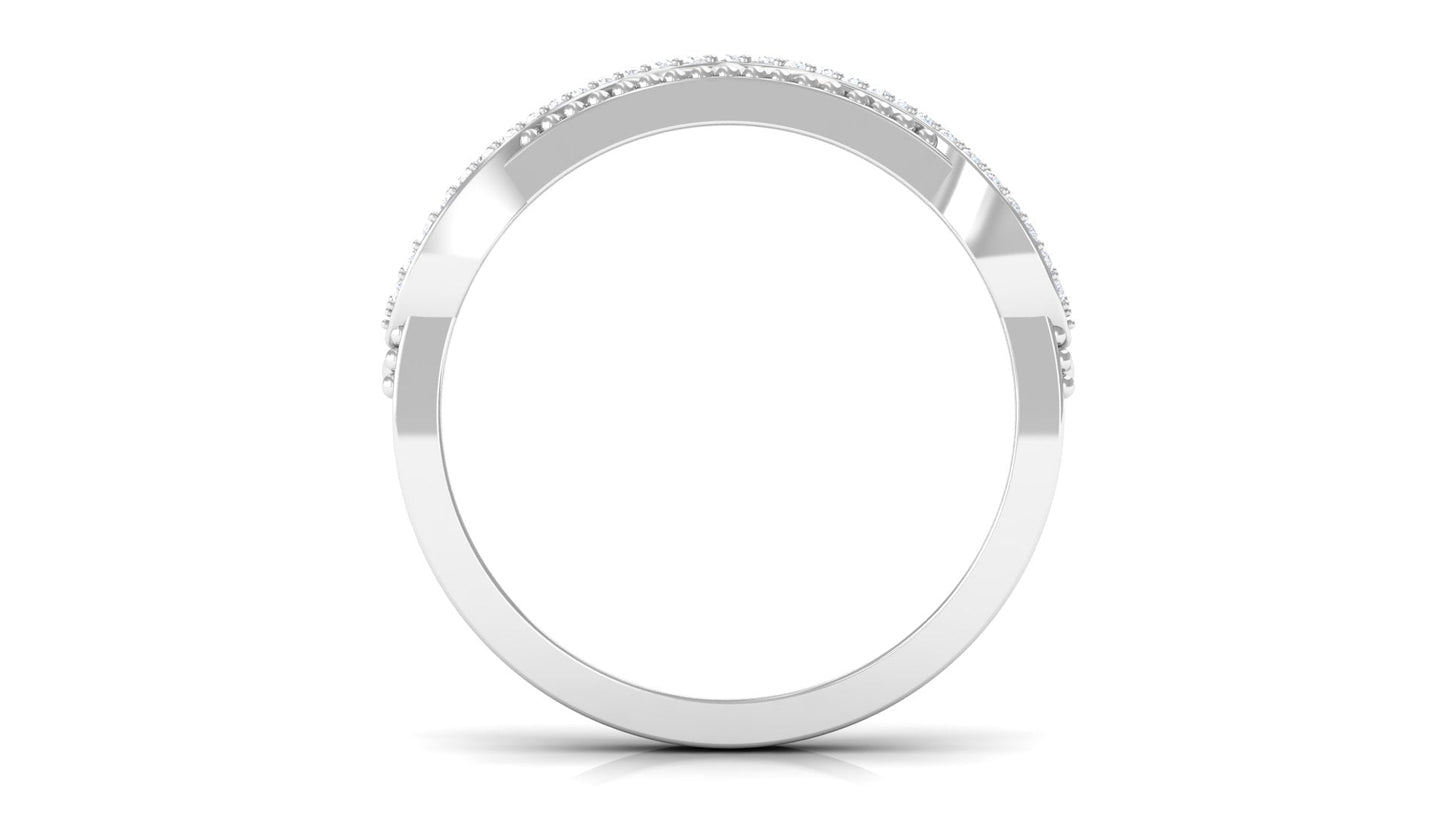 Vintage Inspired Real Diamond Wedding Band