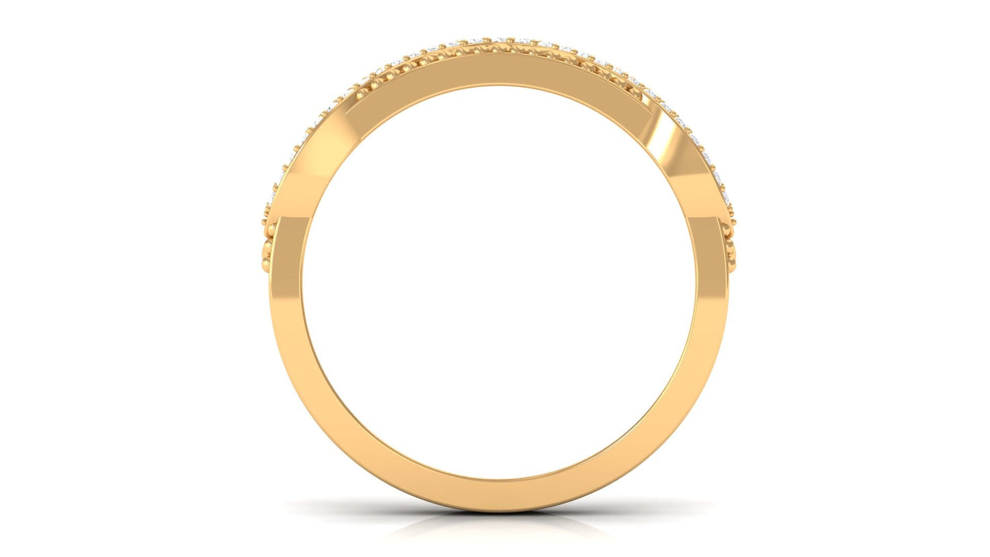 Vintage Inspired Real Diamond Wedding Band