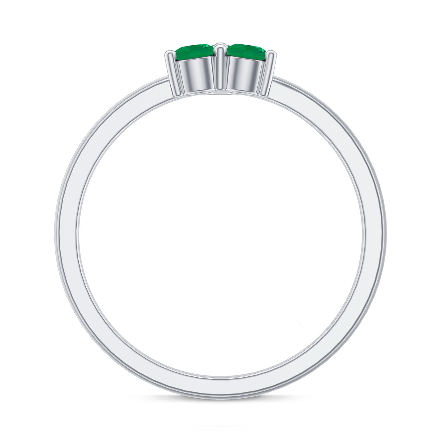 Natural Emerald 3 Stone Promise Ring with Certificate