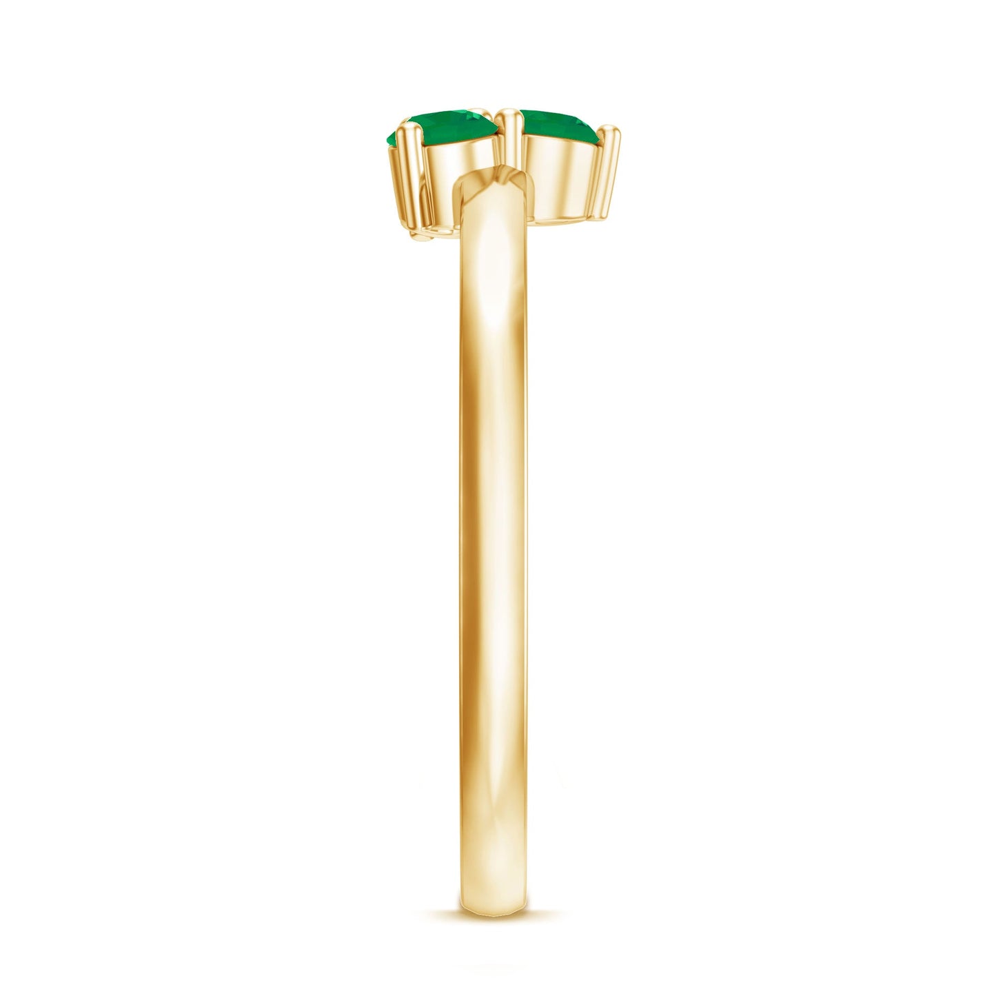 Natural Emerald 3 Stone Promise Ring with Certificate