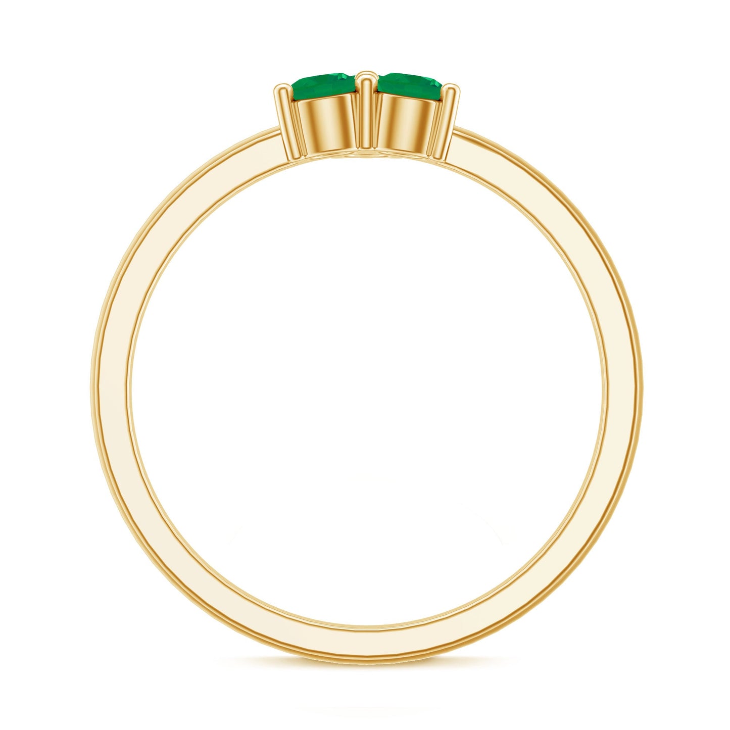 Natural Emerald 3 Stone Promise Ring with Certificate