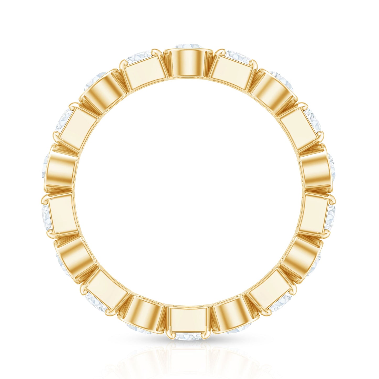 Round Moissanite Eternity Wedding Band with Certificate