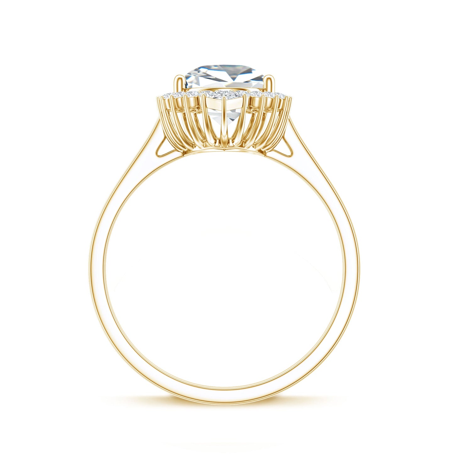 Pear Shape Moissanite Huge Engagement Ring with Halo