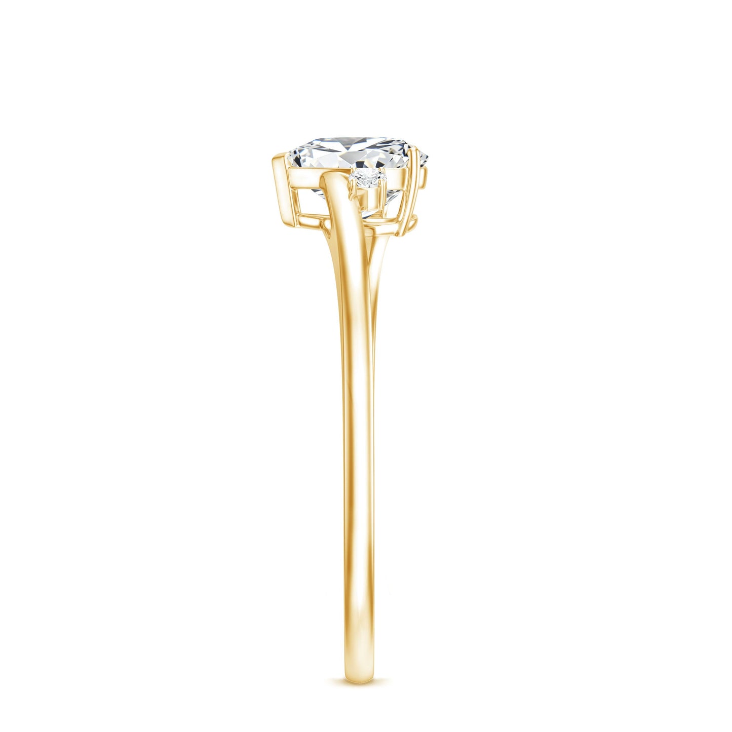 Solitaire Moissanite Heart Engagement Ring in Prong Setting