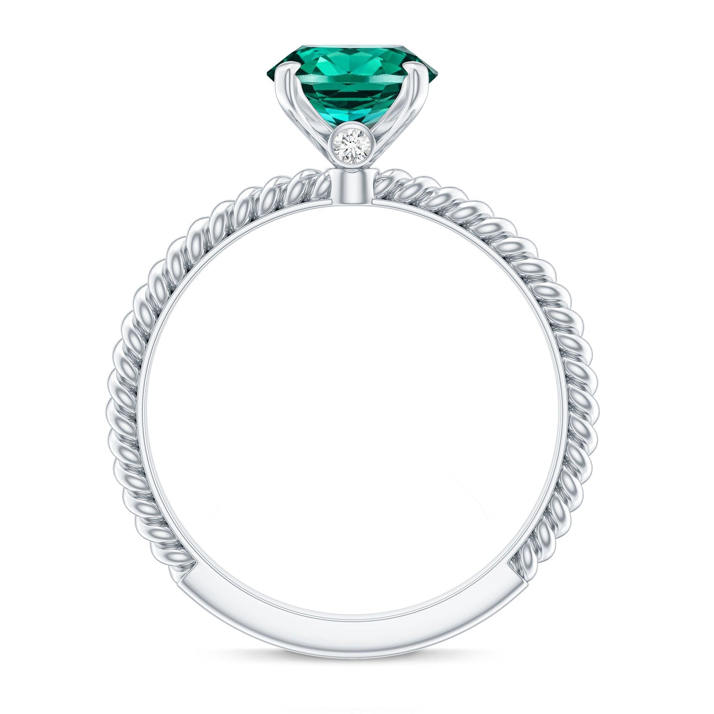 Certified 3 Carat Oval Lab Grown Emerald Ring for Engagement