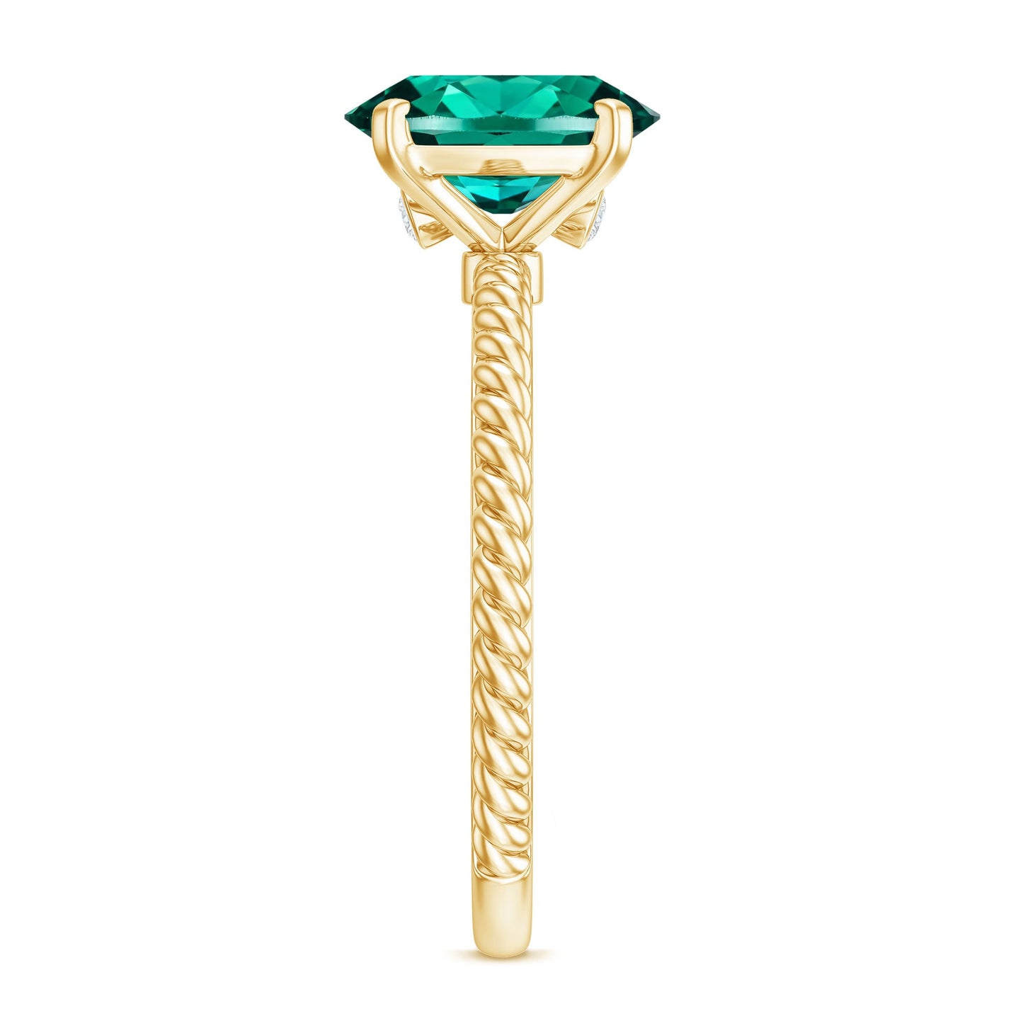 Certified 3 Carat Oval Lab Grown Emerald Ring for Engagement