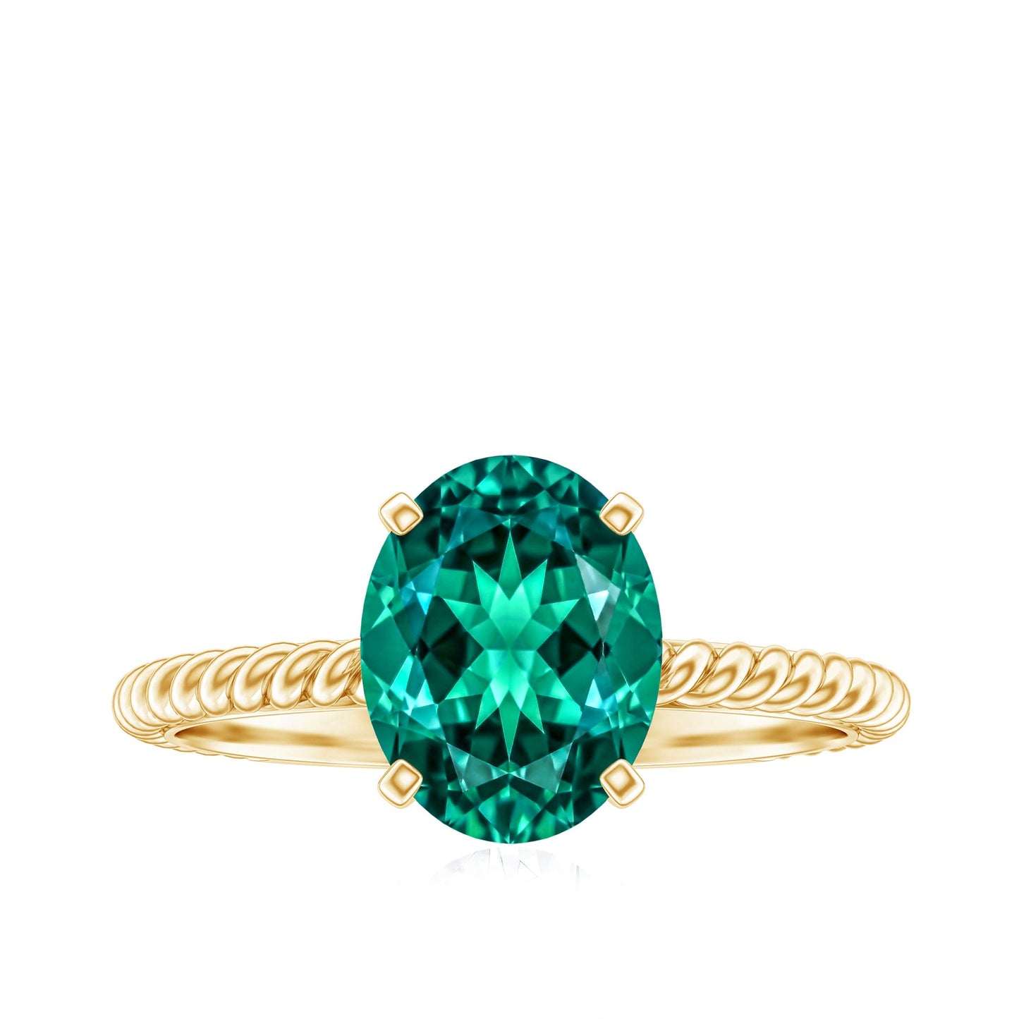 Certified 3 Carat Oval Lab Grown Emerald Ring for Engagement