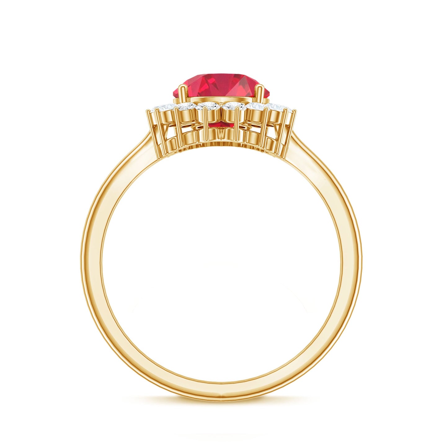 Certified 2.9 Carat Lab Grown Ruby Teardrop Engagement Ring with Diamond Halo