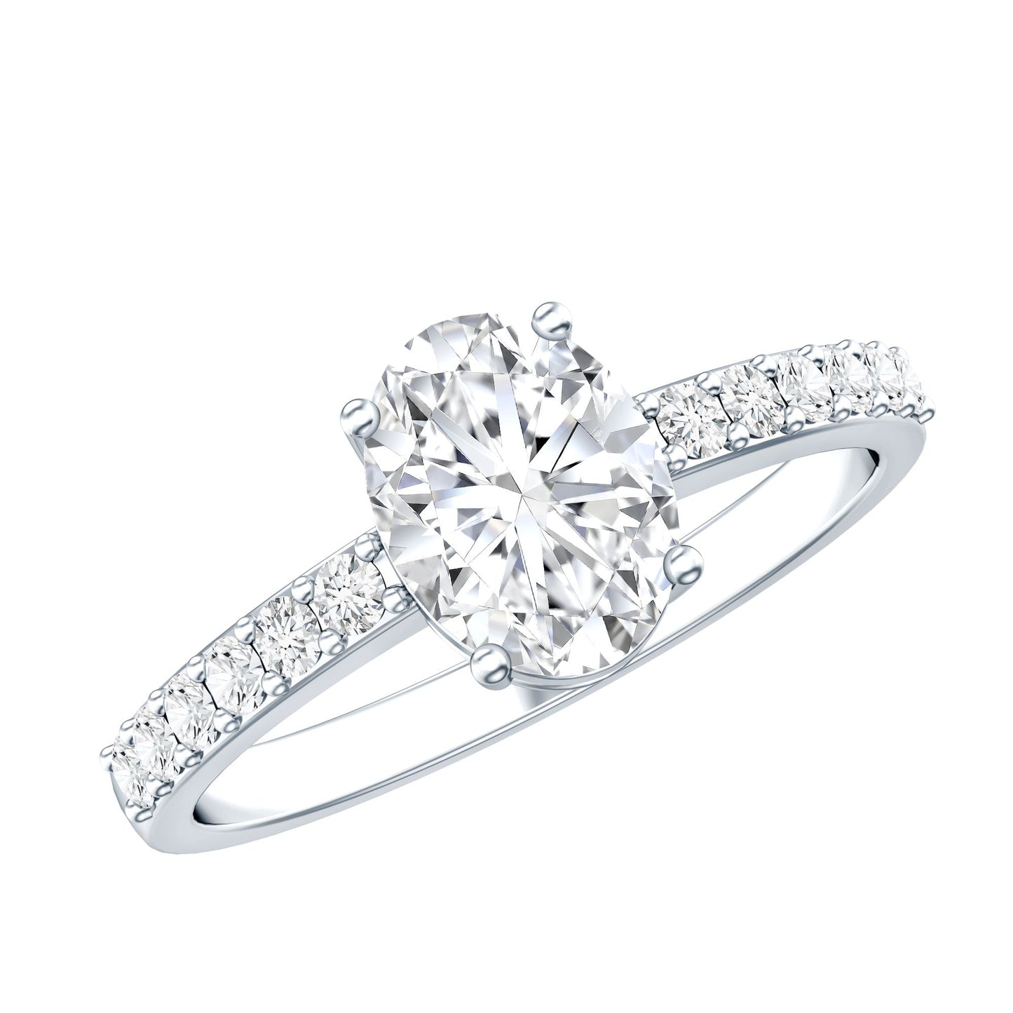 Certified 1 Carat Lab Grown Diamond Oval Engagement Ring