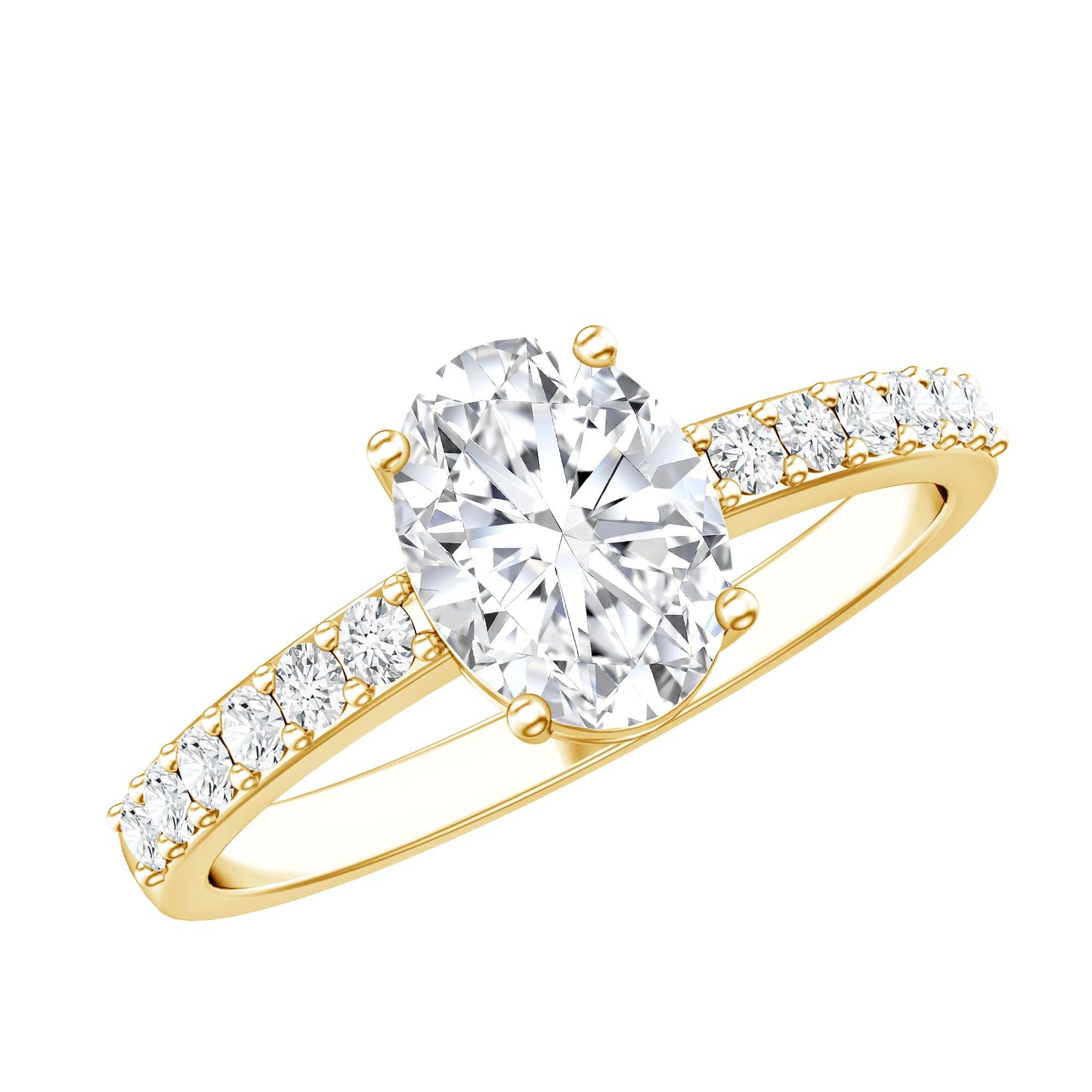 Certified 1 Carat Lab Grown Diamond Oval Engagement Ring