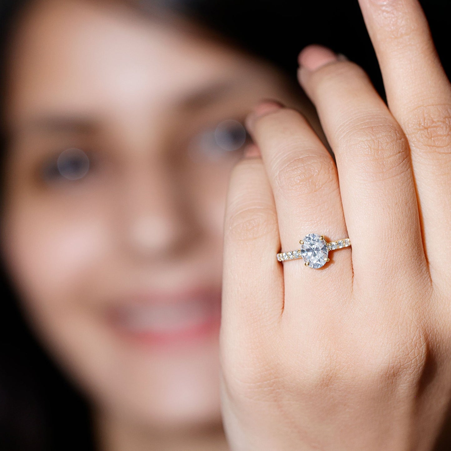 Certified 1 Carat Lab Grown Diamond Oval Engagement Ring