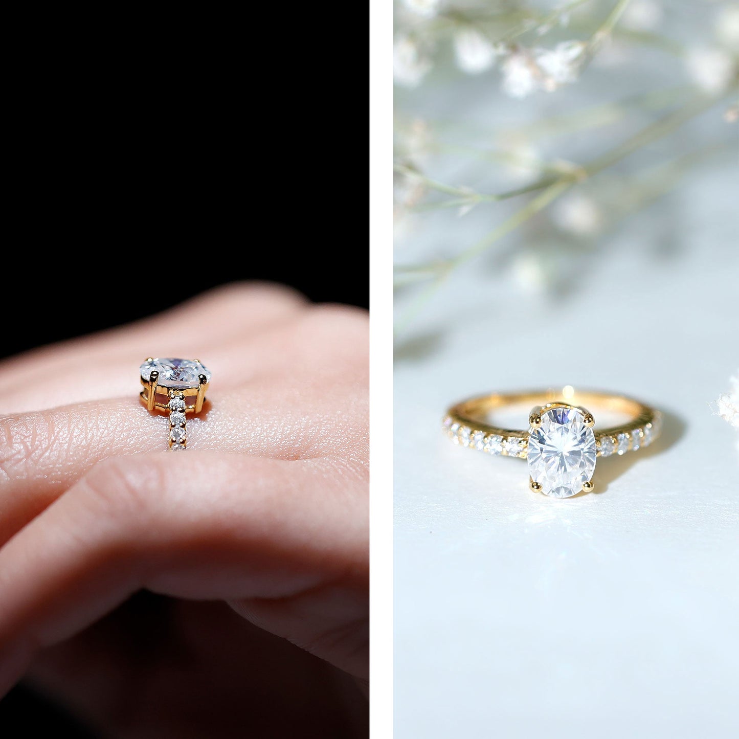 Certified 1 Carat Lab Grown Diamond Oval Engagement Ring