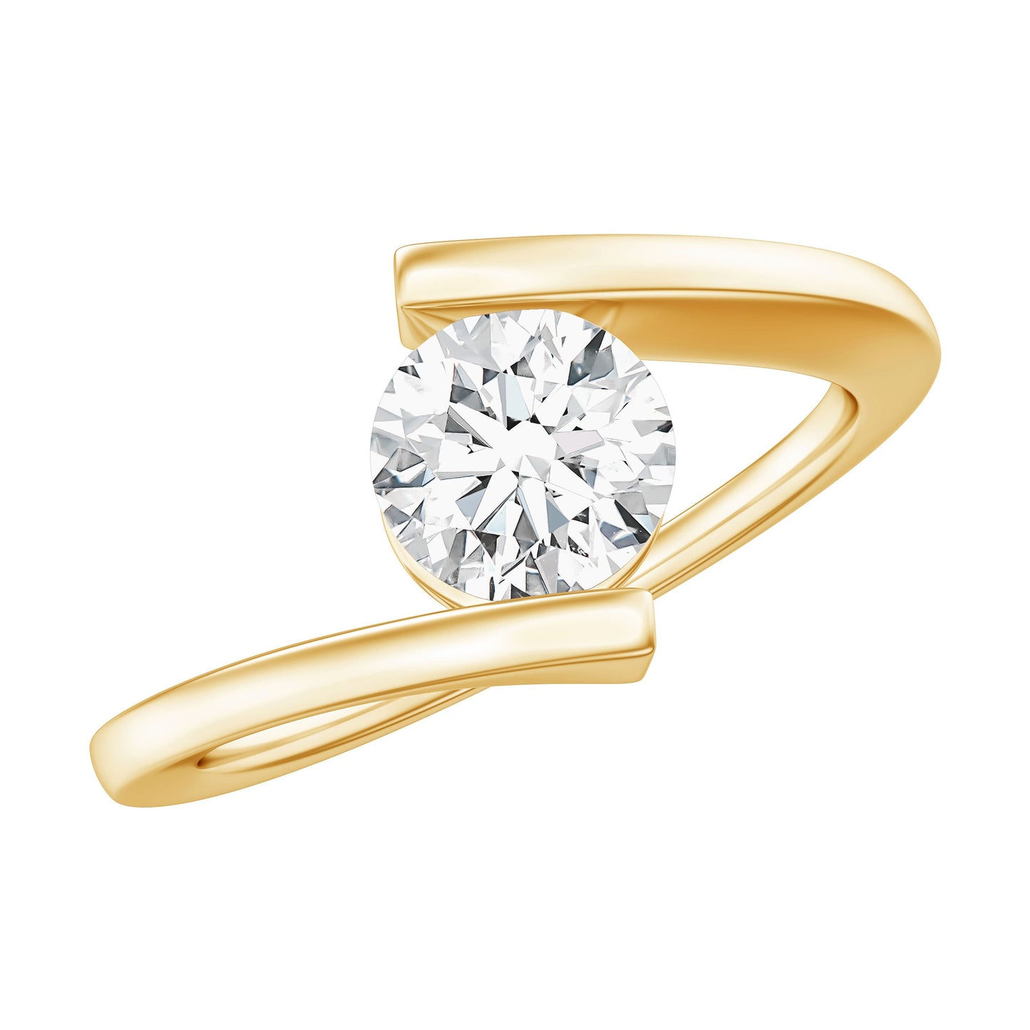 Certified 0.9 Carat Lab Grown Diamond Tension Setting Engagement Ring