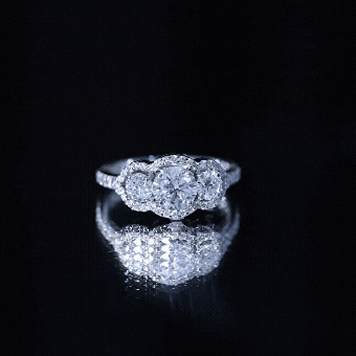 Certified Lab Grown Diamond 3 Stone Engagement Ring