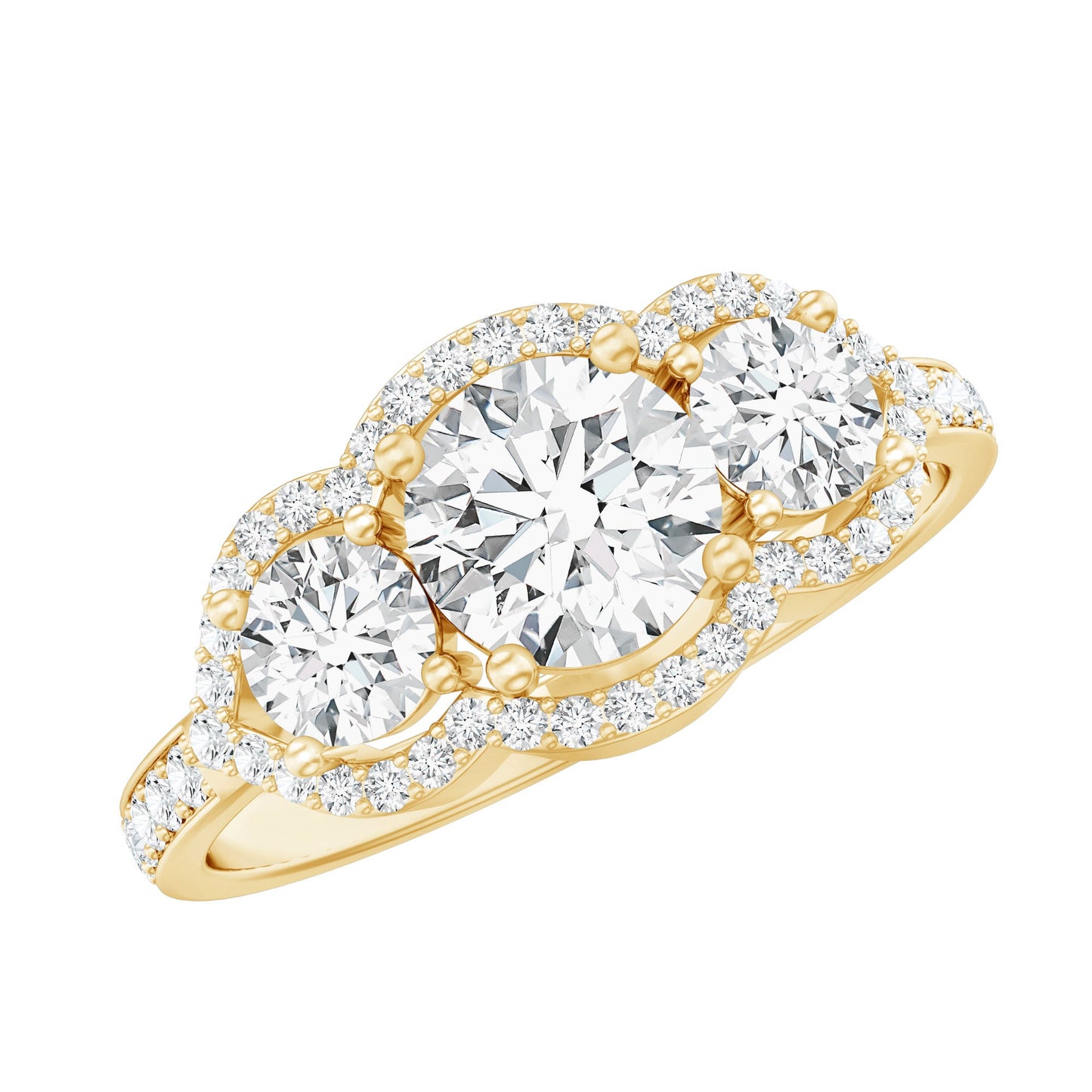 Certified Lab Grown Diamond 3 Stone Engagement Ring