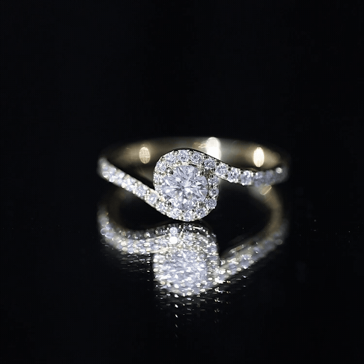 Certified 0.4 Carat Lab Grown Diamond Bypass Engagement Ring