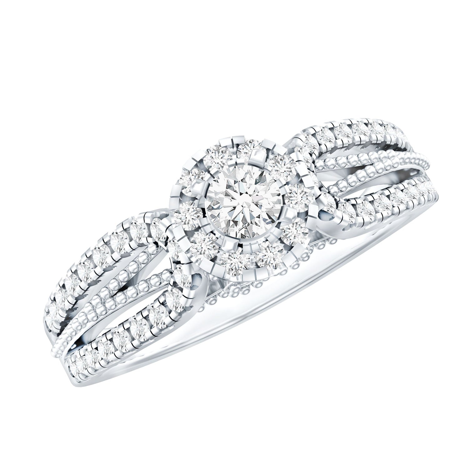 Certified Lab Grown Diamond Vintage Style Engagement Ring