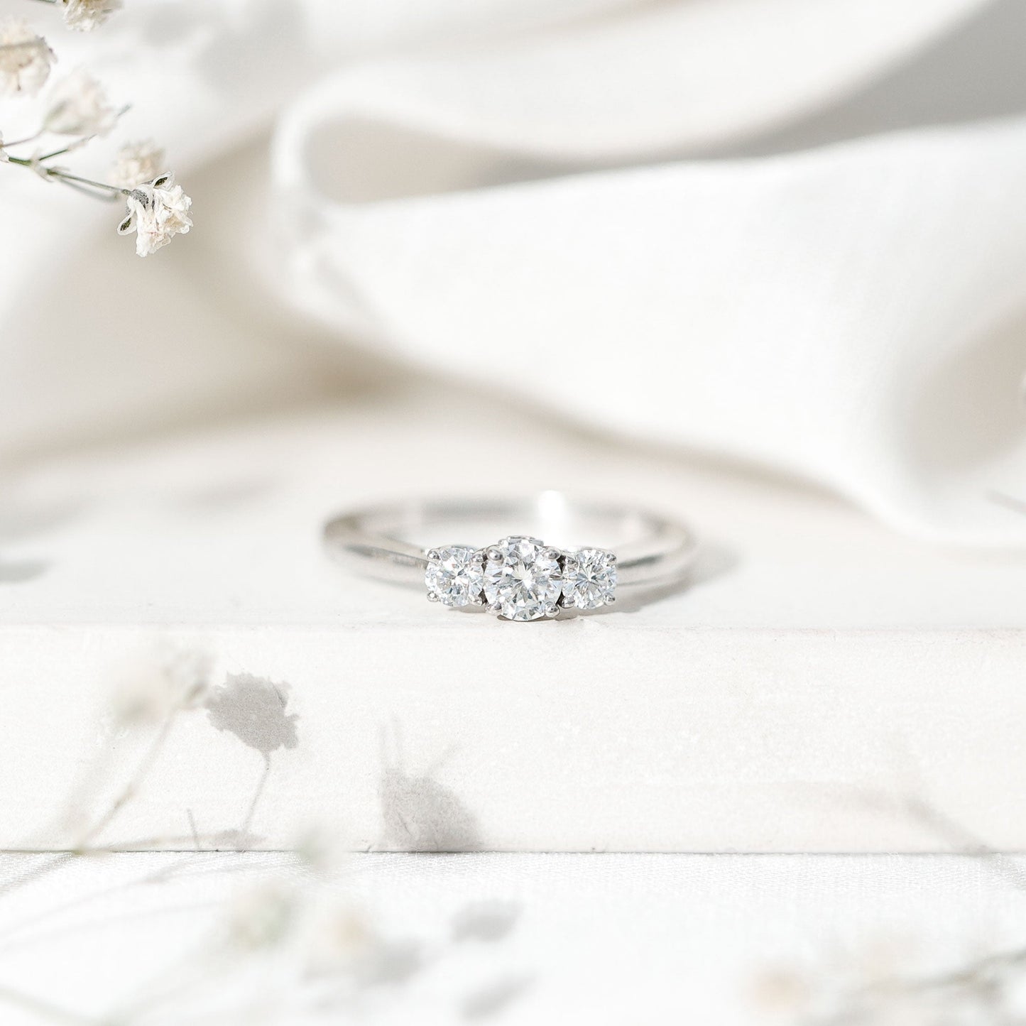 Lab Grown Diamond Minimal 3 Stone Engagement Ring