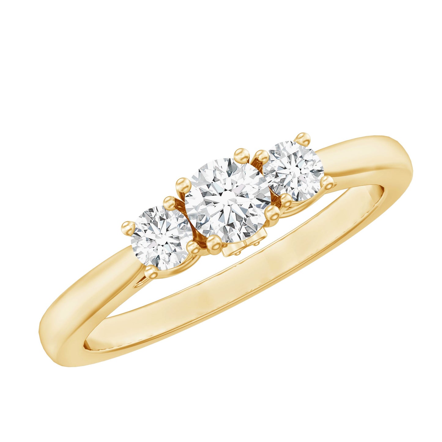 Lab Grown Diamond Minimal 3 Stone Engagement Ring