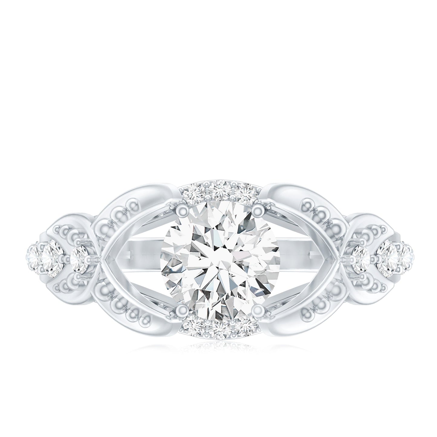 Certified 0.9 Carat Lab Grown Diamond Vintage Inspired Engagement Ring