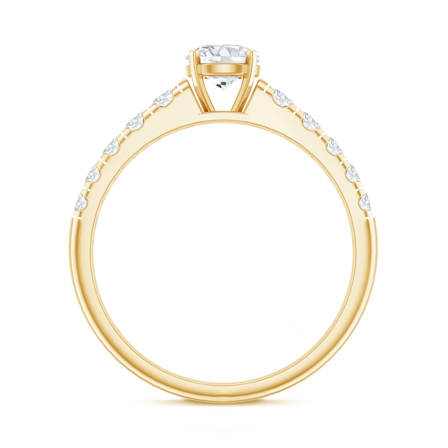 Lab Grown Diamond Classic Engagement Ring With Side Stones