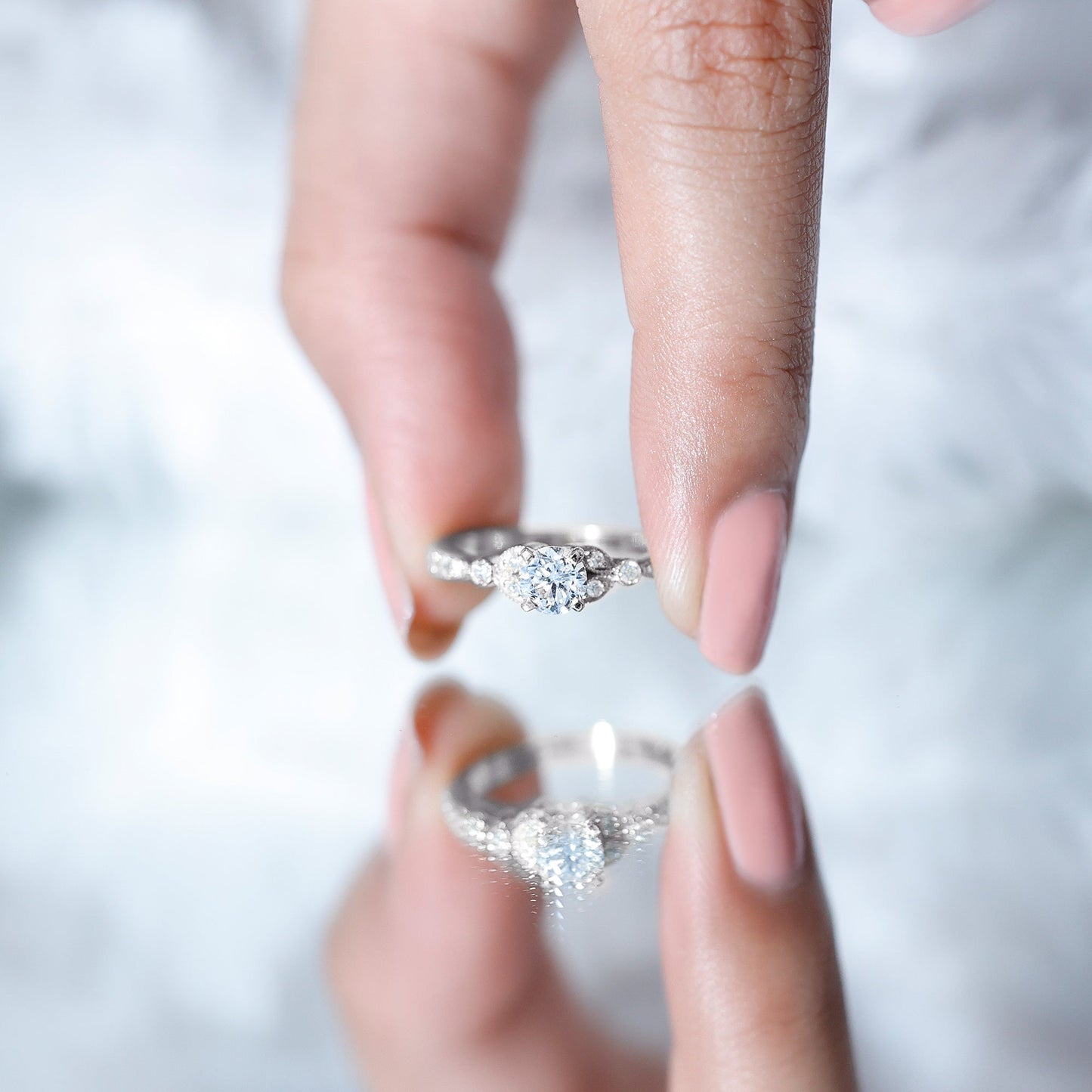 Certified Lab Grown Diamond Minimal Engagement Ring