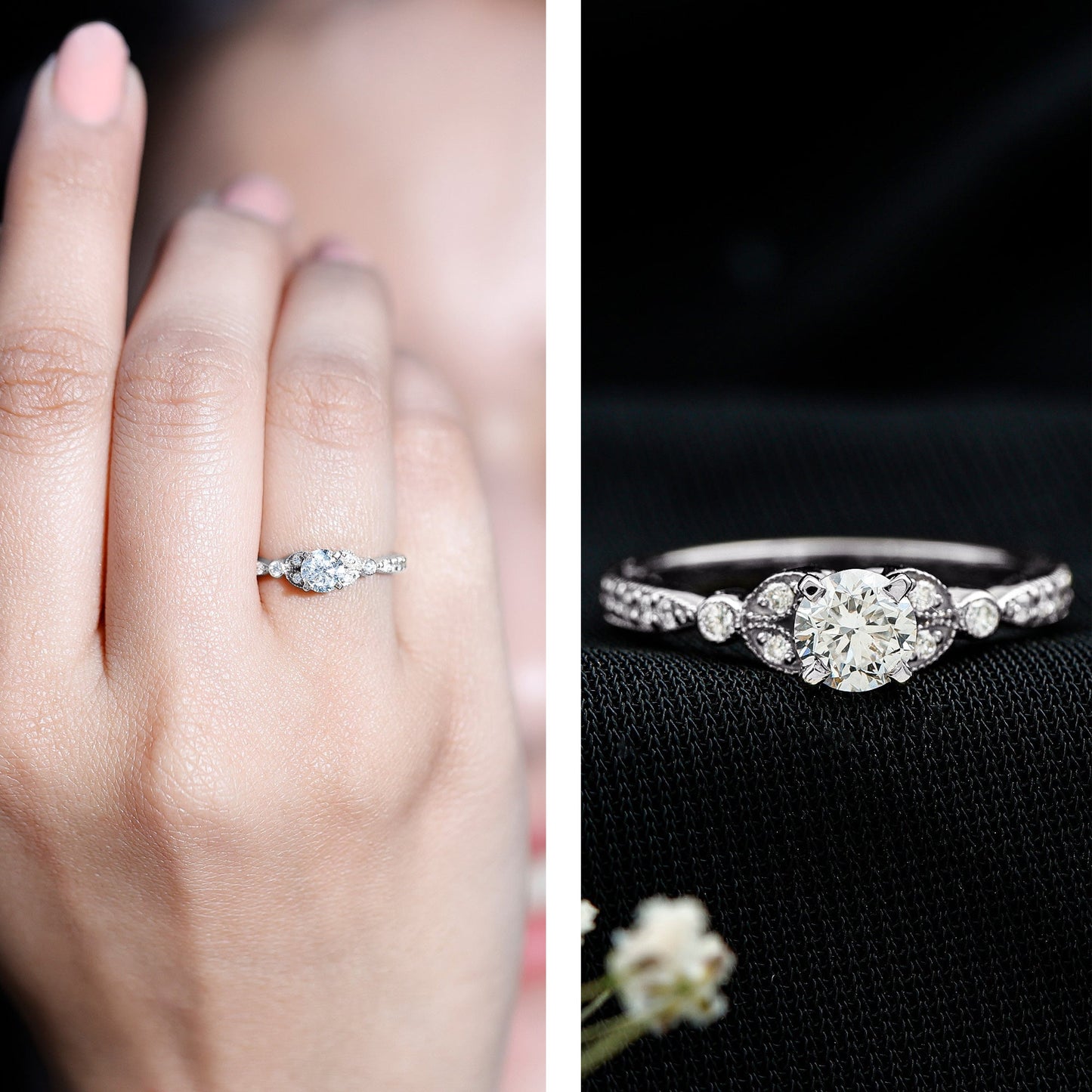 Certified Lab Grown Diamond Minimal Engagement Ring