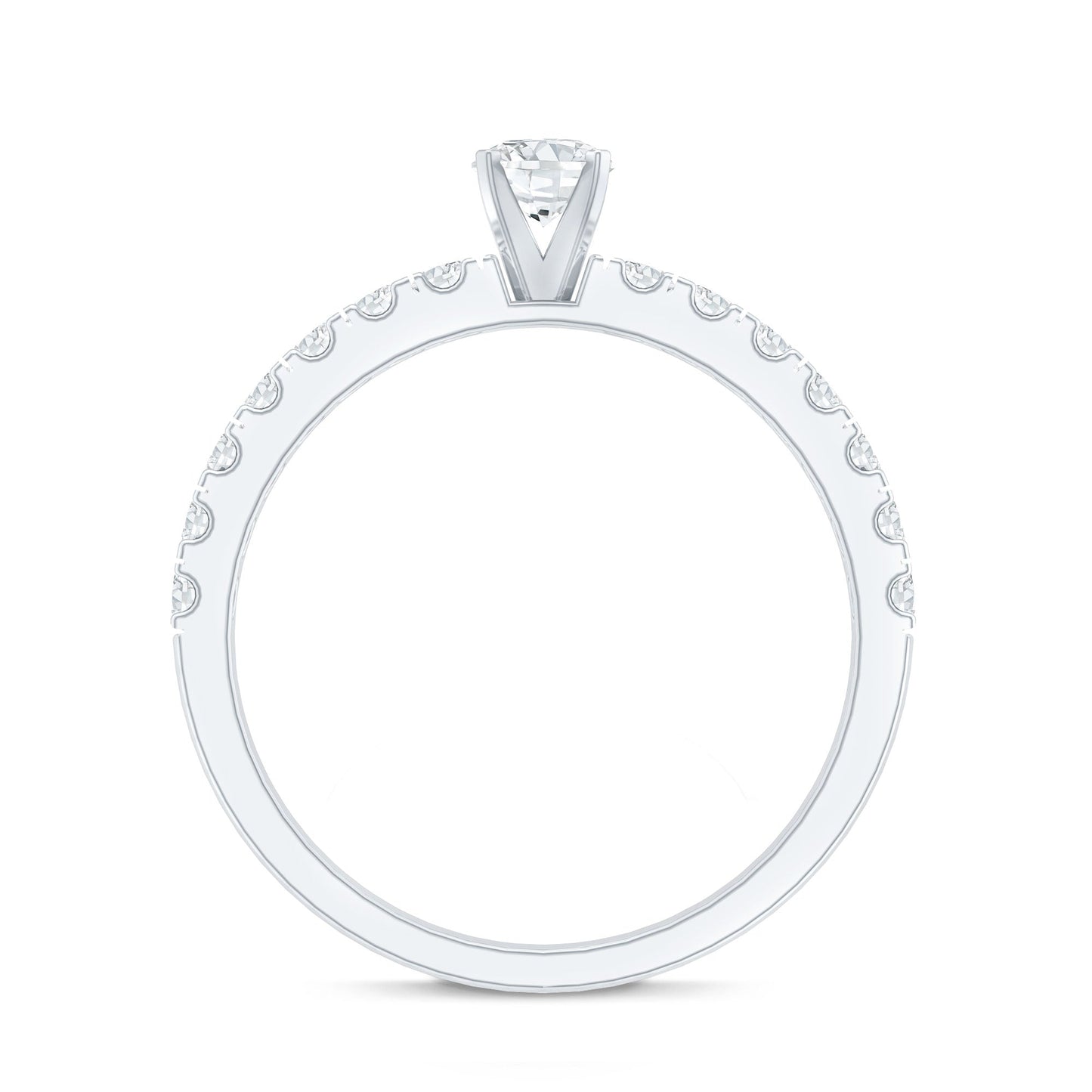 Certified Lab Grown Diamond Engagement Ring with Side Stones