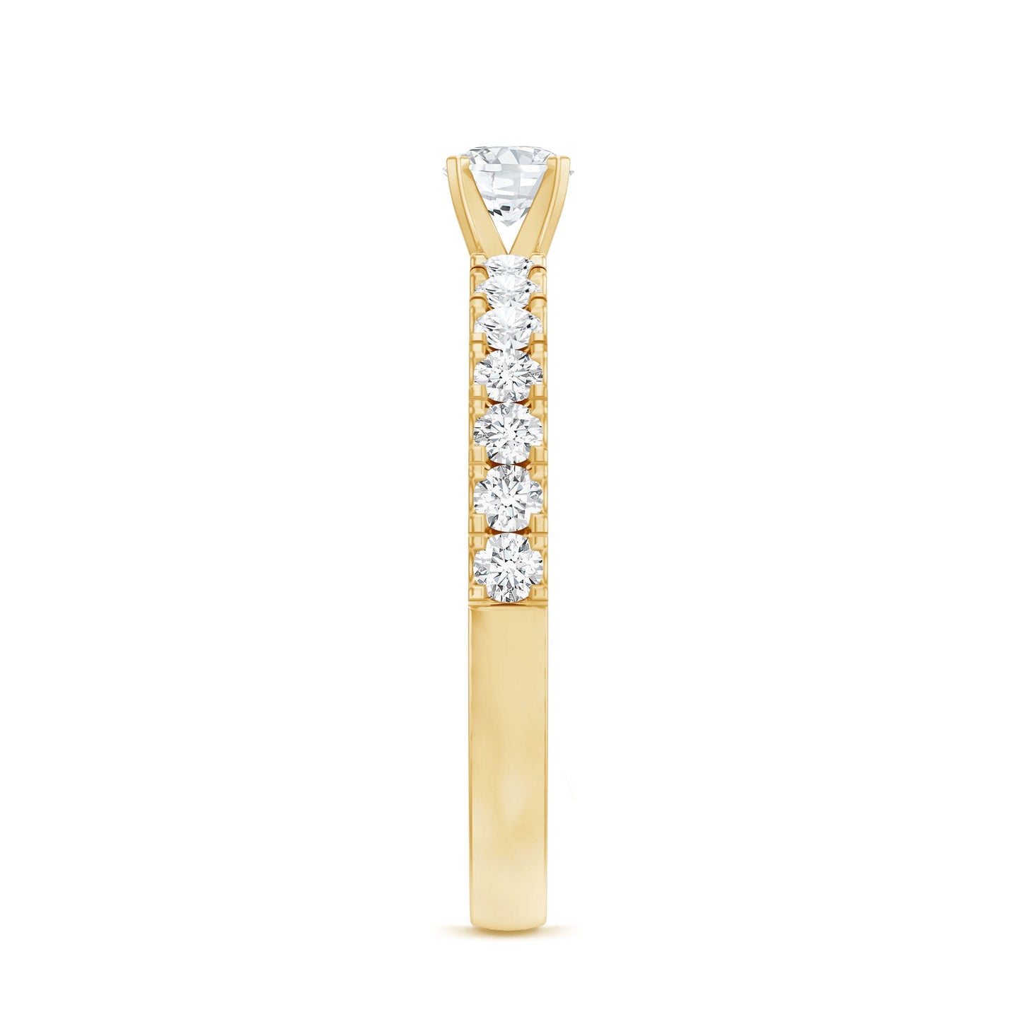 Certified Lab Grown Diamond Engagement Ring with Side Stones