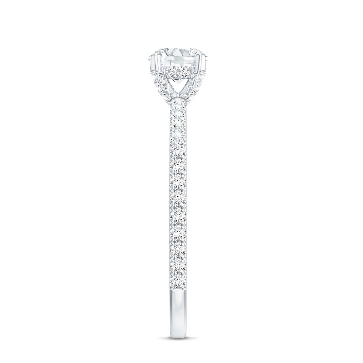 Lab Grown Diamond 0.4 Carat Solitaire Engagement Ring with Side Stones