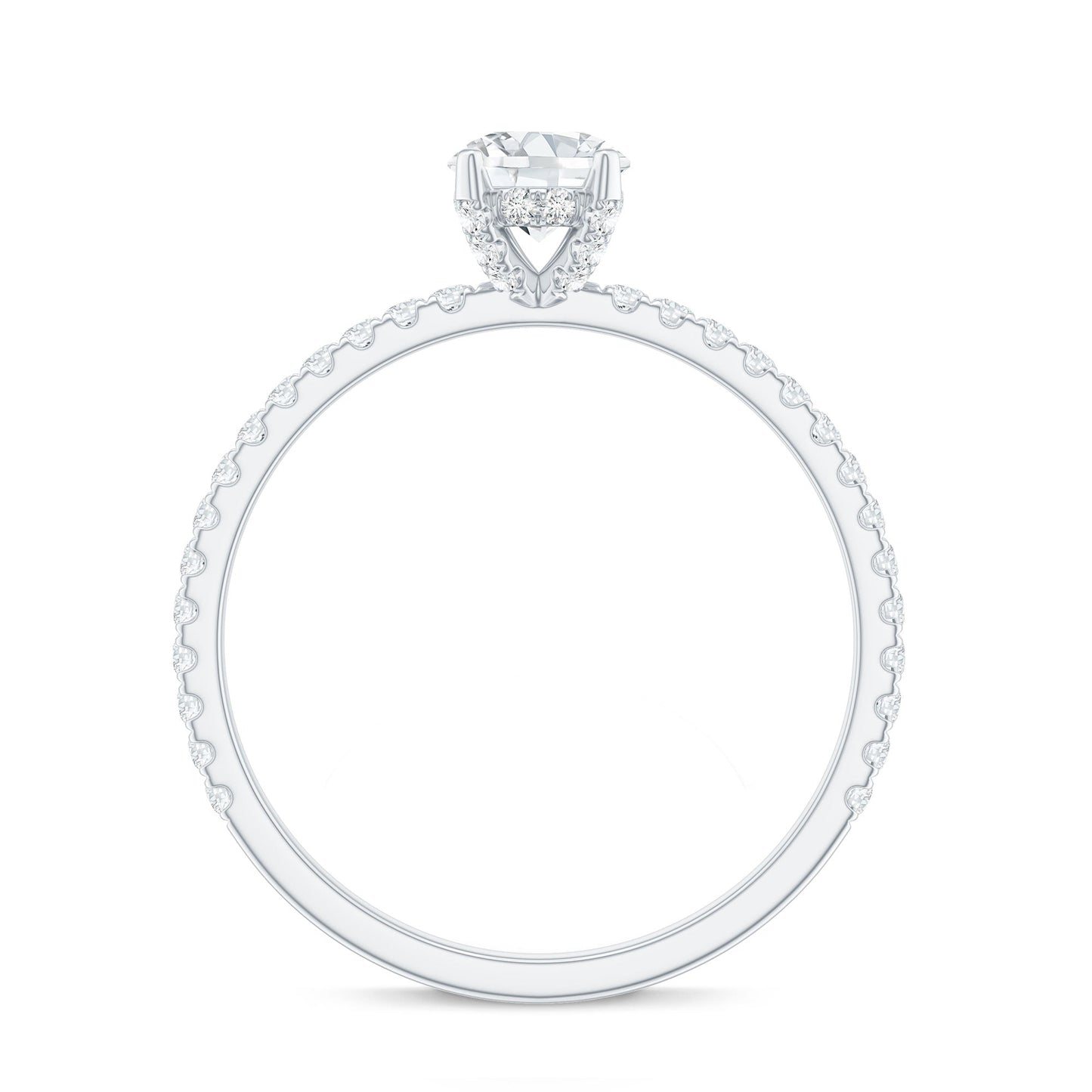 Lab Grown Diamond 0.4 Carat Solitaire Engagement Ring with Side Stones