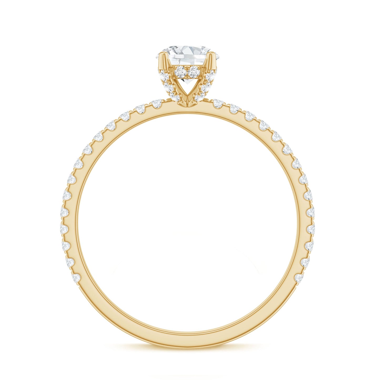 Lab Grown Diamond 0.4 Carat Solitaire Engagement Ring with Side Stones