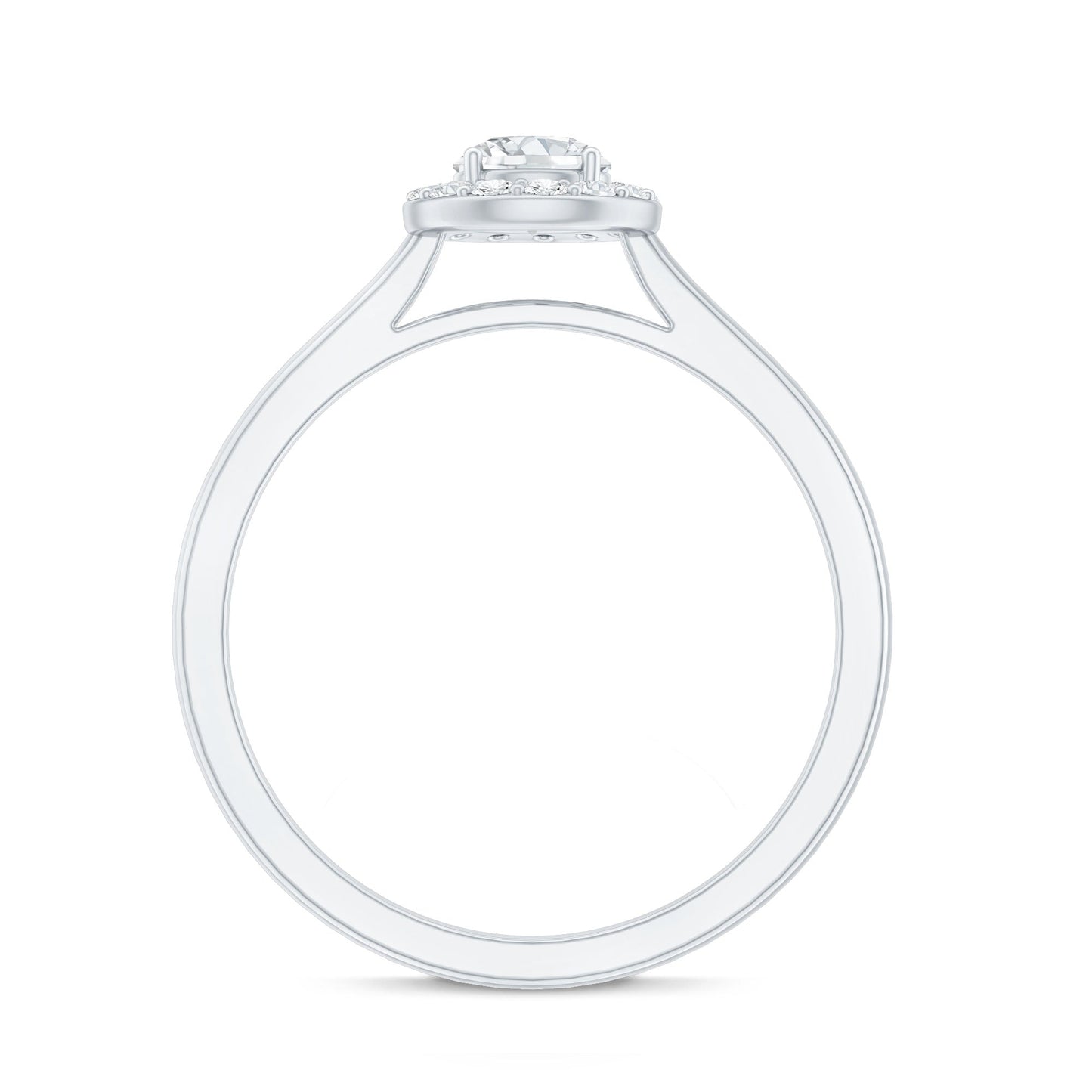 Certified Lab Grown Diamond Halo Promise Engagement Ring