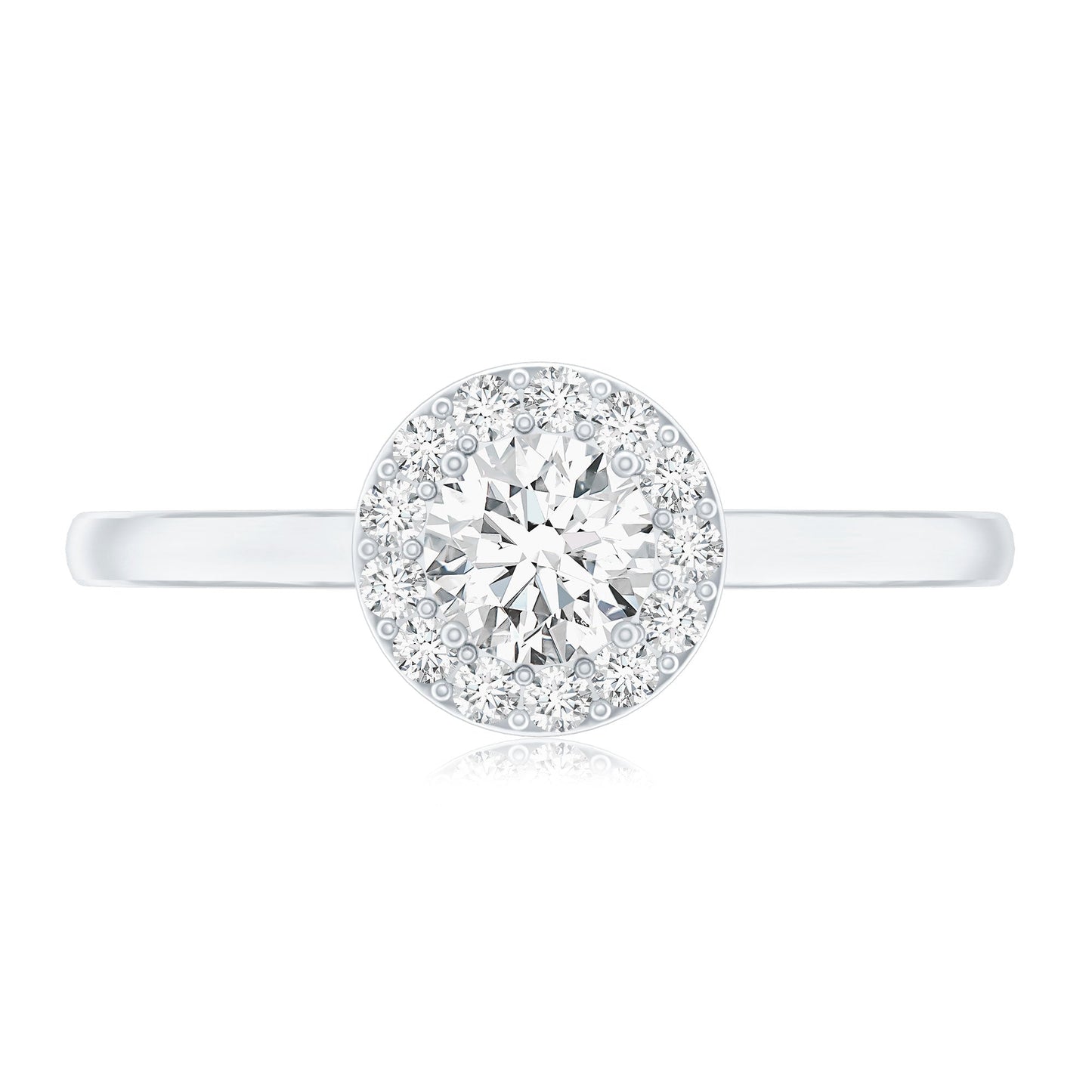 Certified Lab Grown Diamond Halo Promise Engagement Ring