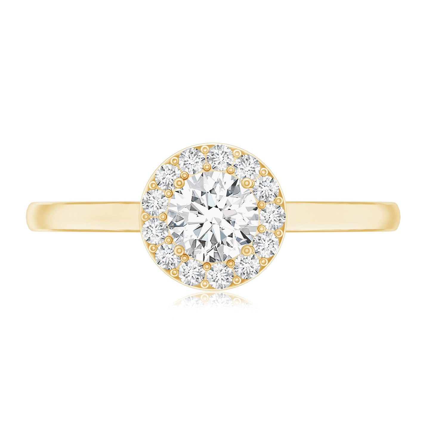 Certified Lab Grown Diamond Halo Promise Engagement Ring