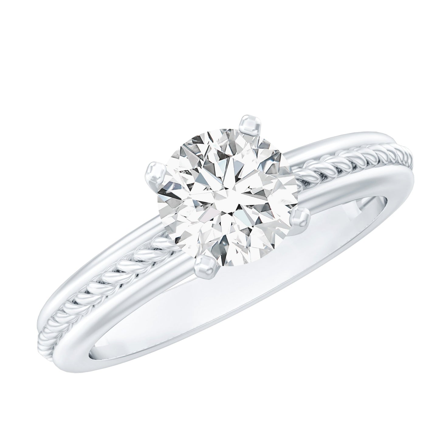 Certified 0.4 Carat Lab Grown Diamond Round Solitaire Promise Ring