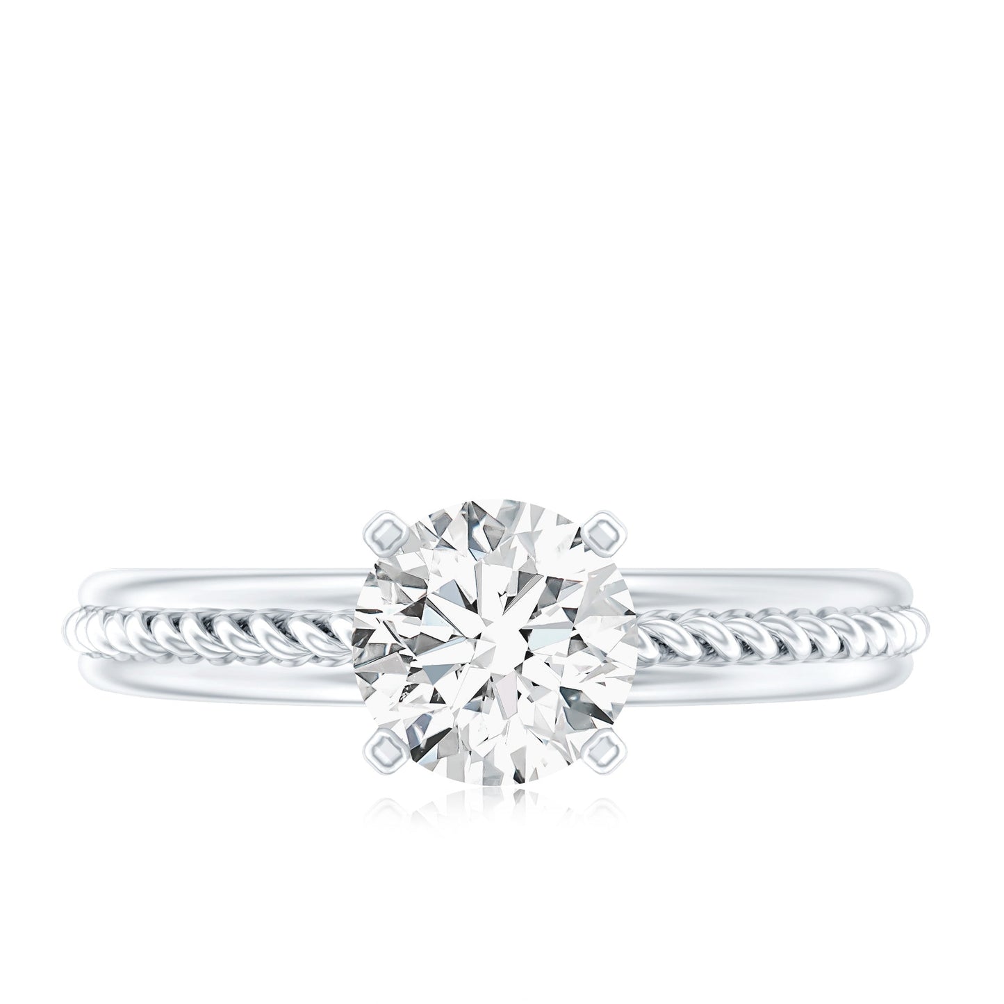 Certified 0.4 Carat Lab Grown Diamond Round Solitaire Promise Ring