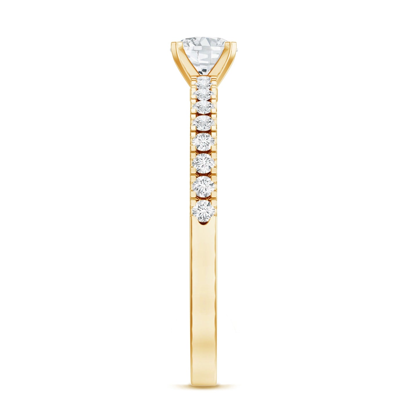 0.4 Carat Lab Grown Diamond Simple Engagement Ring with Side Stones