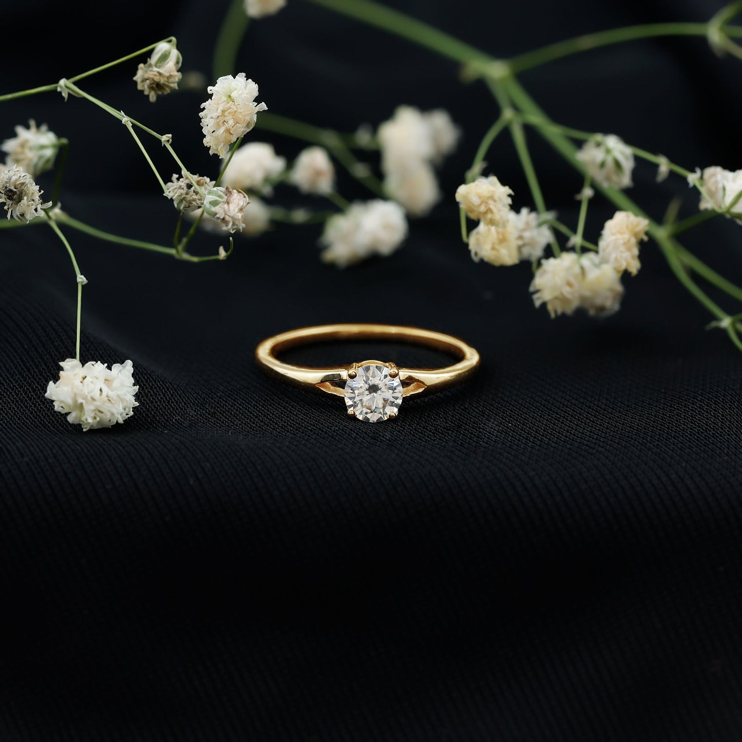 Lab Grown Diamond 5 MM Solitaire Promise Ring With Split Shank