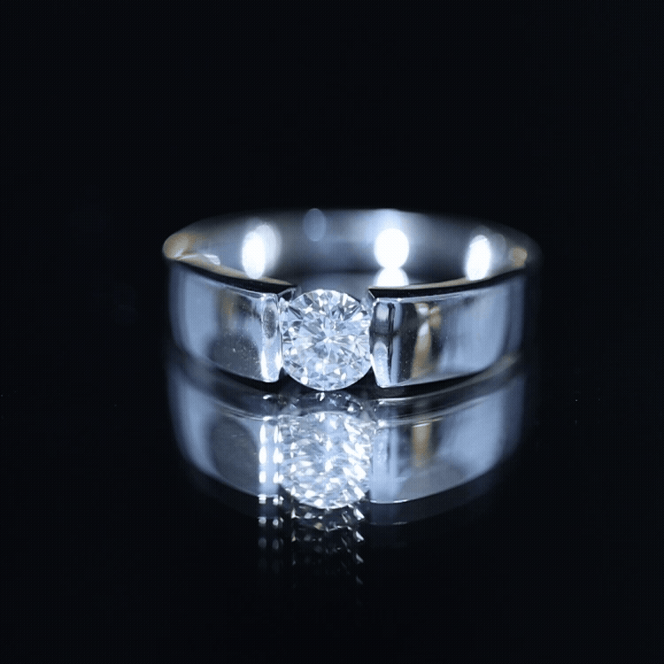 0.4 Carat Tension Mount Set Lab Grown Diamond Solitaire Band Ring