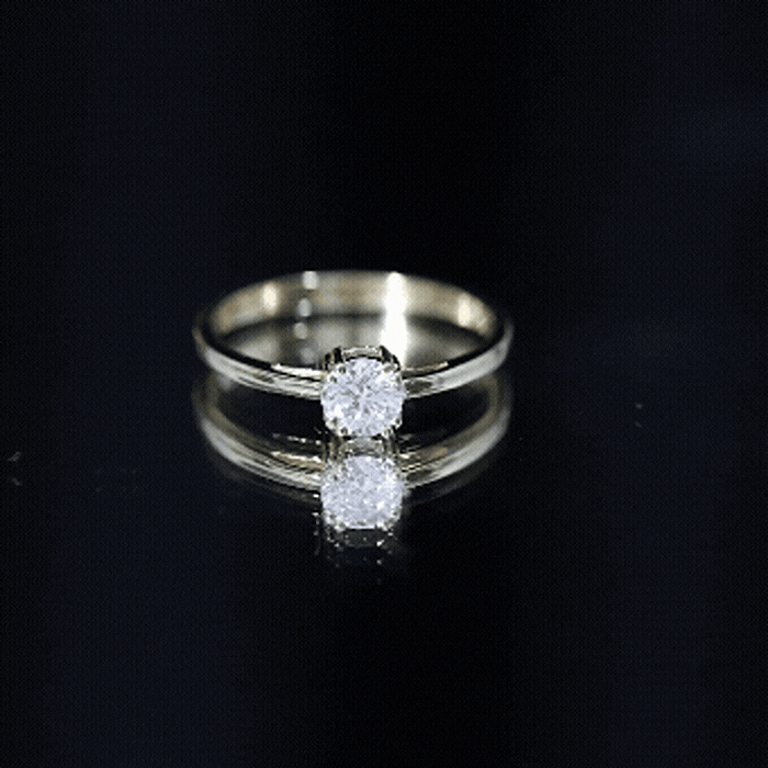 Certified 0.4 Carat Lab Grown Diamond Solitaire Promise Ring For Her