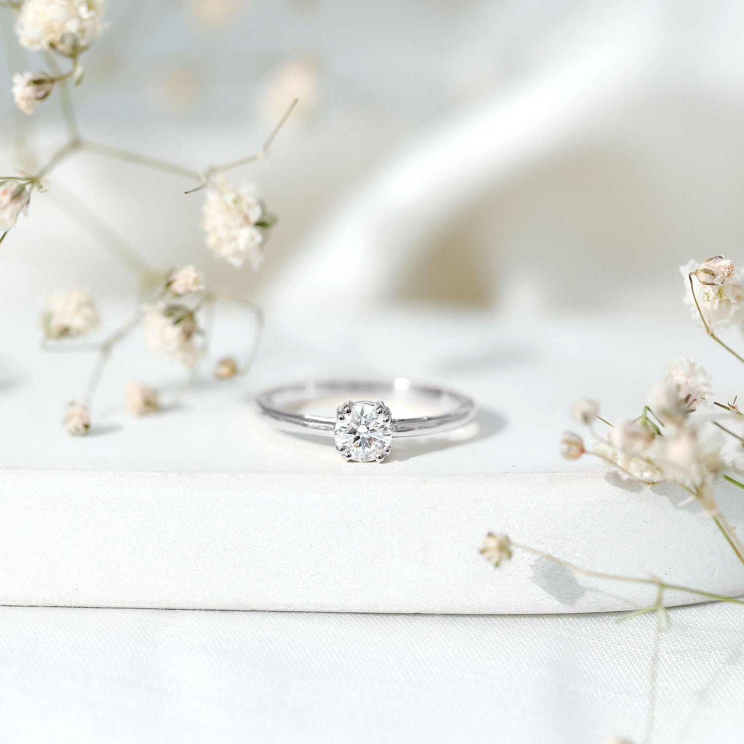Certified 0.4 Carat Lab Grown Diamond Solitaire Promise Ring For Her
