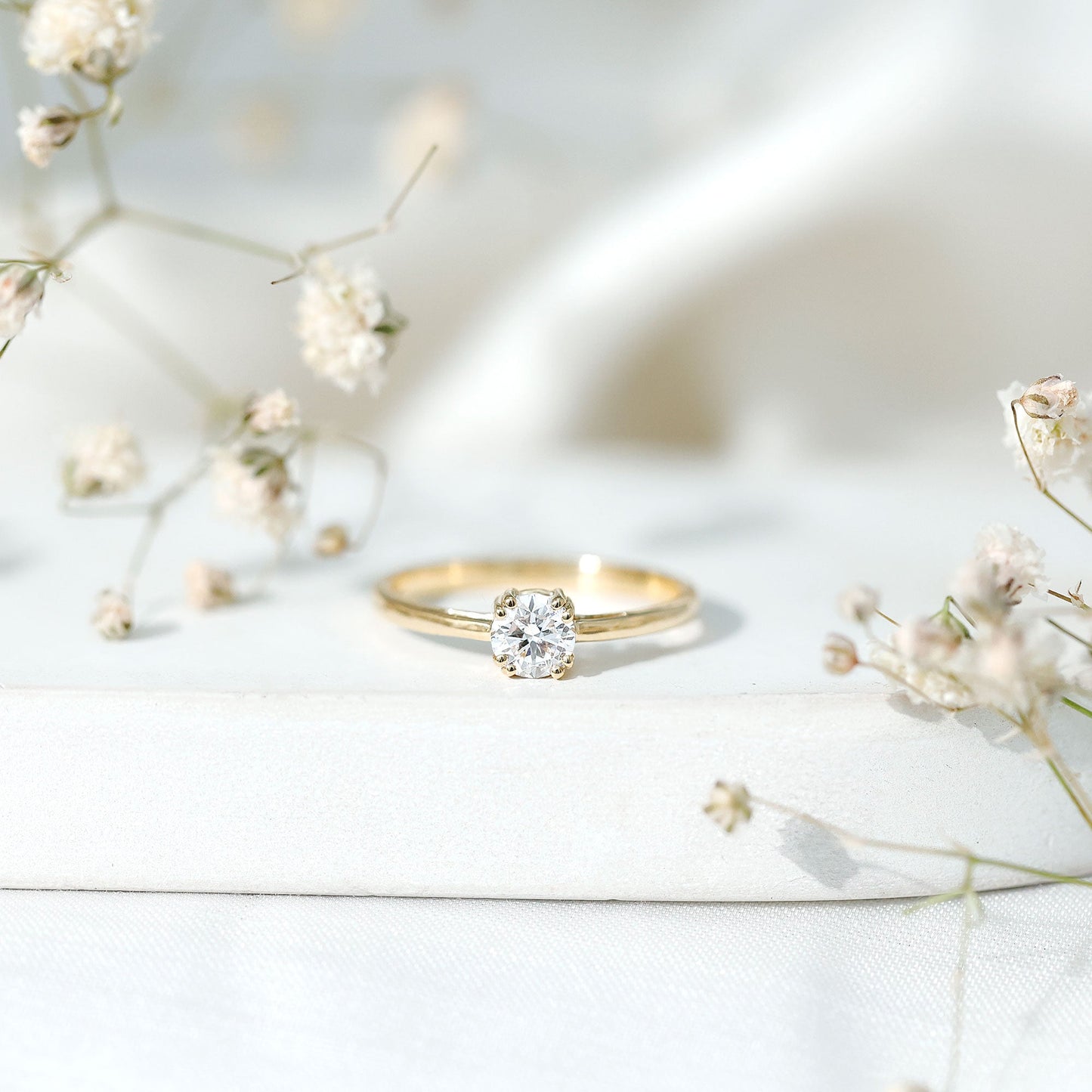 Certified 0.4 Carat Lab Grown Diamond Solitaire Promise Ring For Her