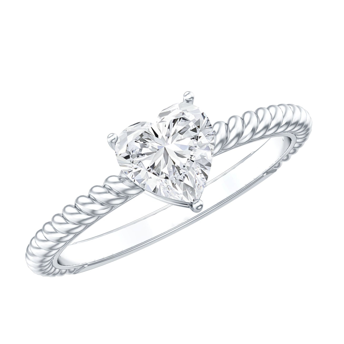 Certified 0.5 Carat Heart Lab Grown Diamond Solitaire Promise Ring